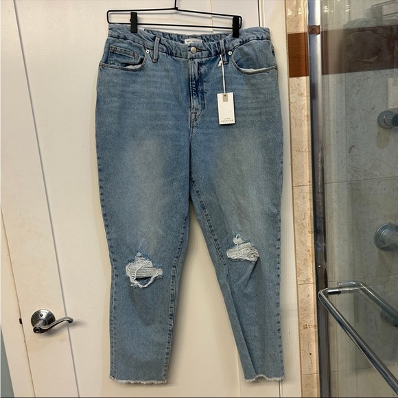 NWT good American high rise straight leg light wash jeans sz 12/31 - Picture 3 of 9